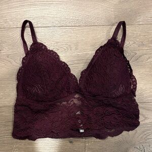 Essentials Lace Bralette in Burgundy